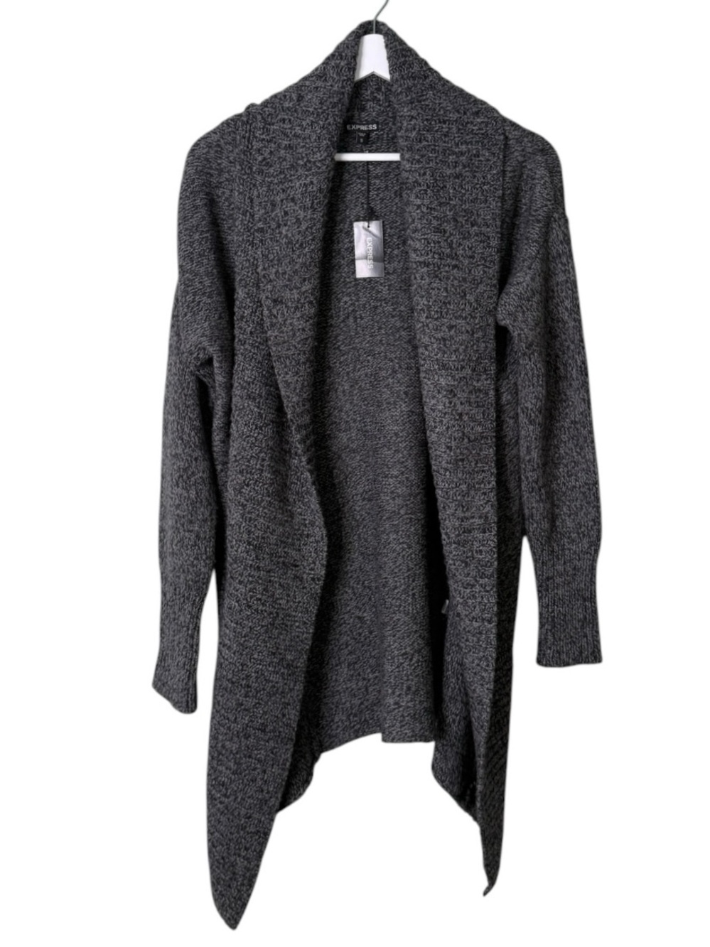 NWT Express Merino Wool Open Front Cardigan Sweater Dark Grey Size Small